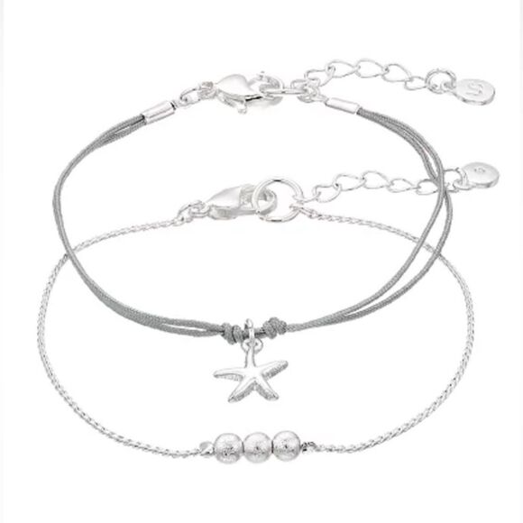 LC Lauren Conrad Set of 2 Starfish and Beaded Bracelets NWT - Picture 1 of 4